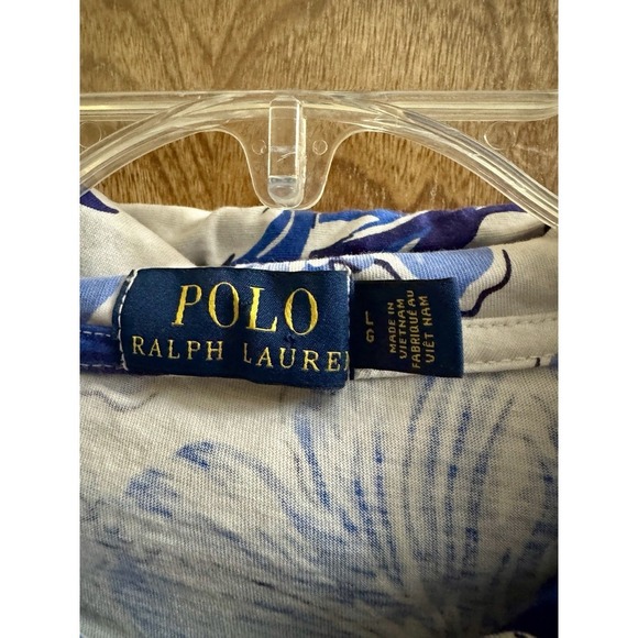 Polo Ralph Lauren Men's Floral Cotton Jersey Hooded T-Shirt Hoodie Large Blue - Picture 2 of 7